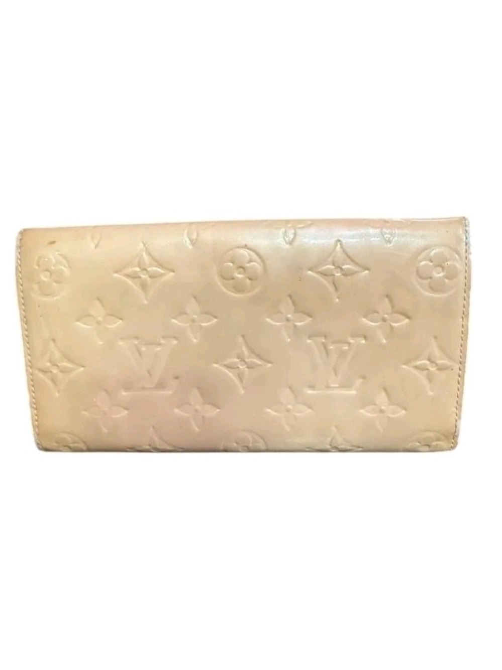 Authentic Louis Vuitton Vernis Sarah Wallet on Chain Crossbody - Beige + COA - Picture 2 of 4